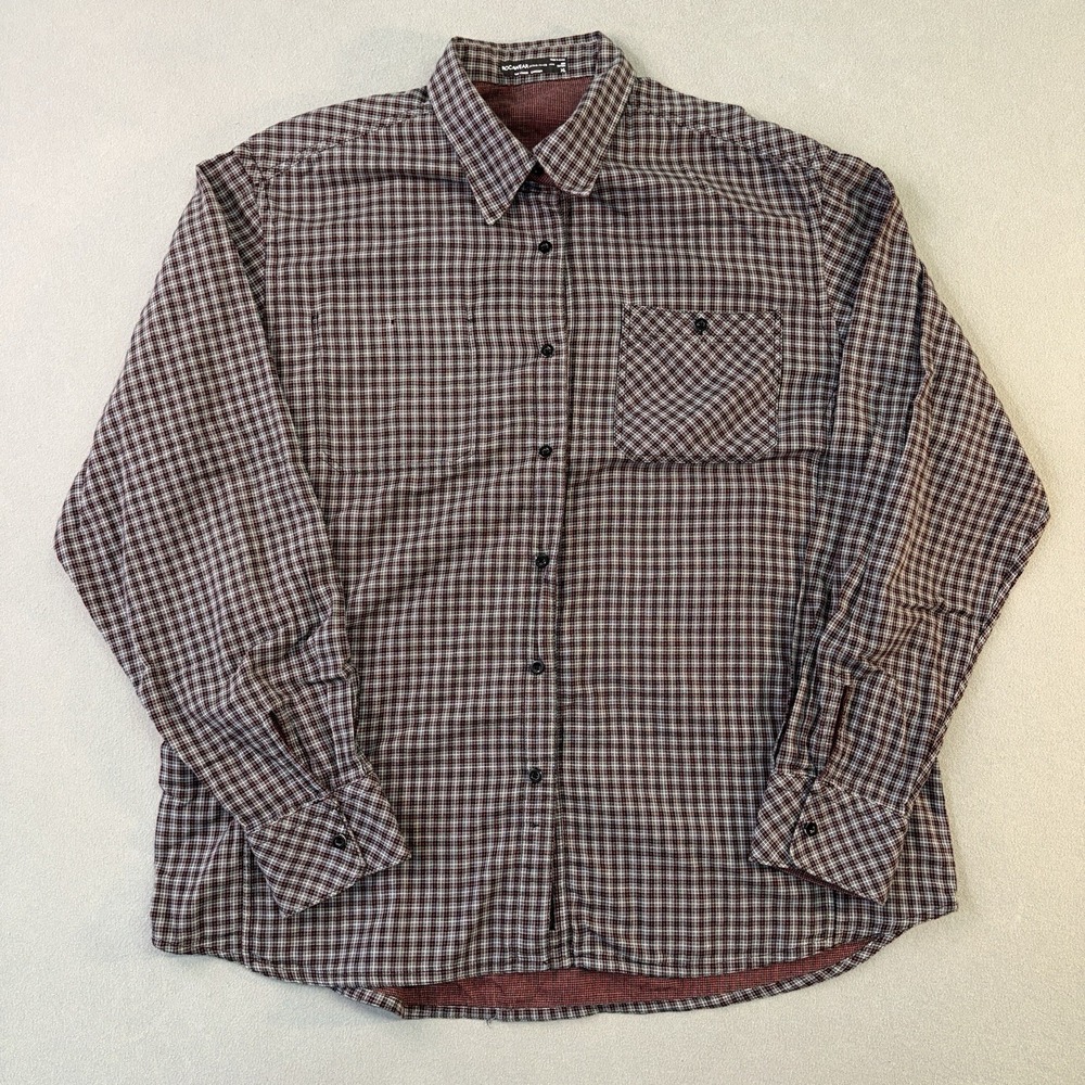 Men's Rocawear Reversible Plaid Long Sleeve Button Up Shirt Multicolor Size XL